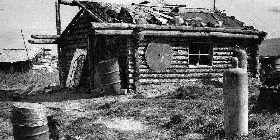 summer-scene-of-a-village-log-cabin